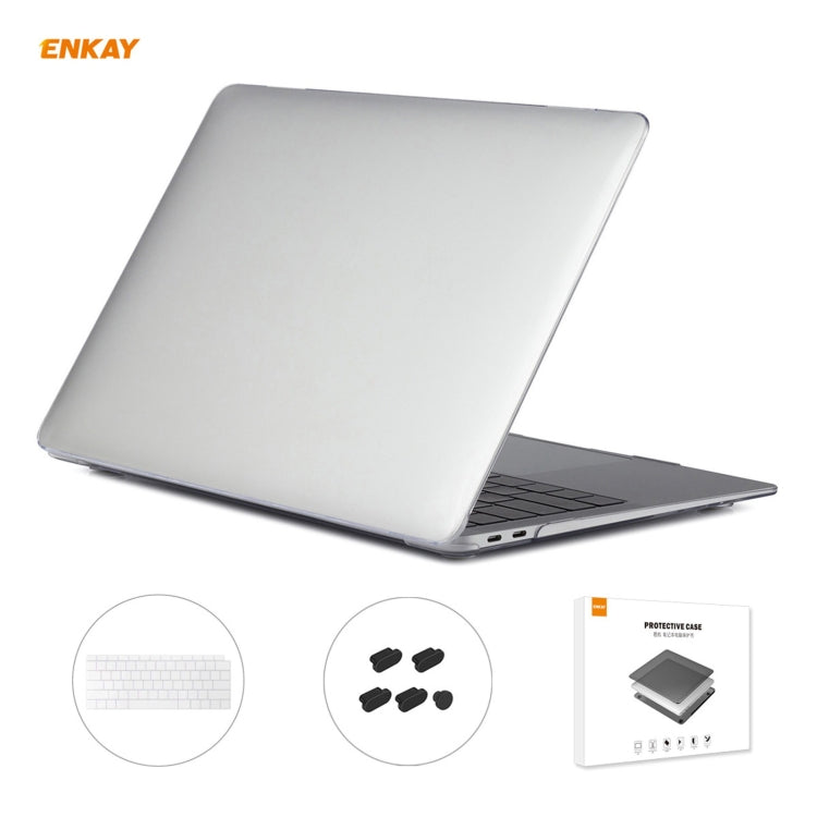 ENKAY Custodia protettiva per laptop in cristallo 3 in 1 + pellicola per tastiera in TPU versione USA + set di tappi antipolvere per MacBook Air 13,3 pollici A1932 (2018), For MacBook Air 13.3 inch A1932 (2018)
