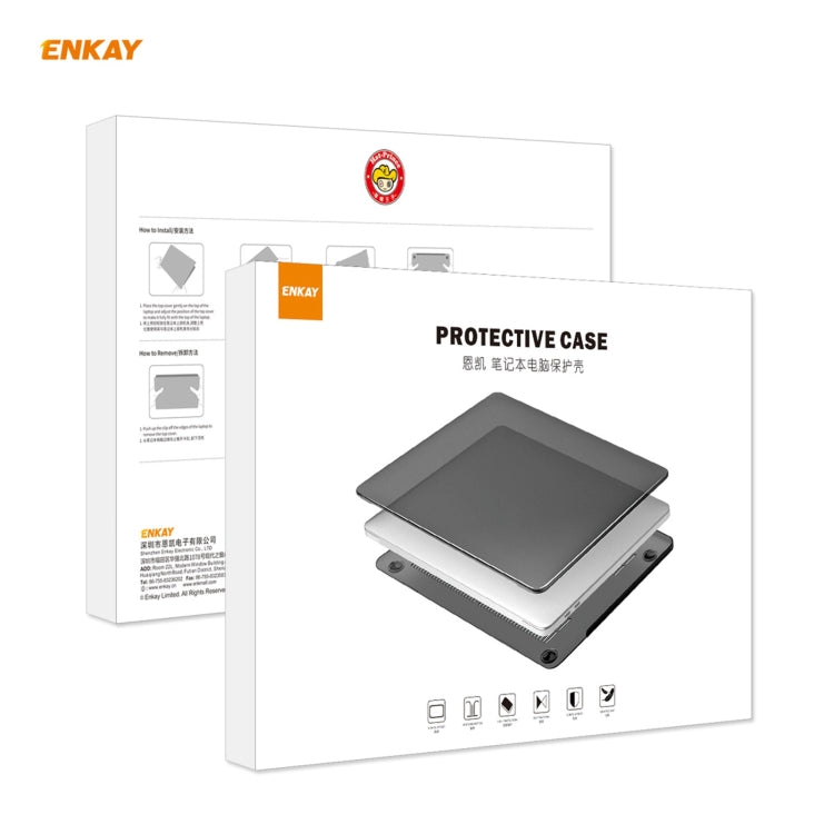 ENKAY Custodia protettiva per laptop in cristallo 3 in 1 + pellicola per tastiera in TPU versione USA + set di tappi antipolvere per MacBook Air 13,3 pollici A1932 (2018), For MacBook Air 13.3 inch A1932 (2018)