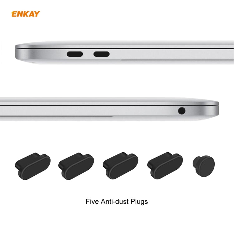 ENKAY Custodia protettiva per laptop in cristallo 3 in 1 + pellicola per tastiera in TPU versione USA + set di tappi antipolvere per MacBook Air 13,3 pollici A1932 (2018), For MacBook Air 13.3 inch A1932 (2018)