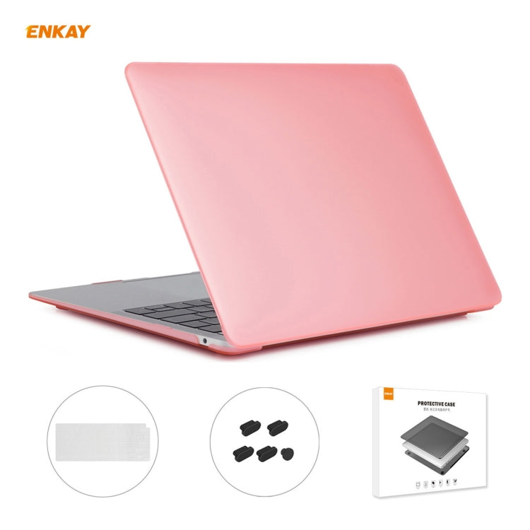 ENKAY Custodia protettiva per laptop opaca 3 in 1 + Pellicola per tastiera in TPU versione UE + Set di tappi antipolvere per MacBook Air 13,3 pollici A2179 e A2337 (2020), For MacBook Air 13.3 inch A2179 (2020)