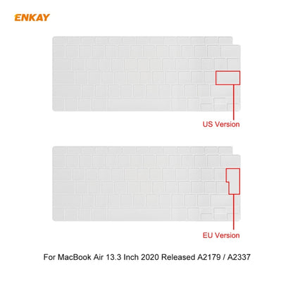 ENKAY Custodia protettiva per laptop opaca 3 in 1 + Pellicola per tastiera in TPU versione UE + Set di tappi antipolvere per MacBook Air 13,3 pollici A2179 e A2337 (2020), For MacBook Air 13.3 inch A2179 (2020)
