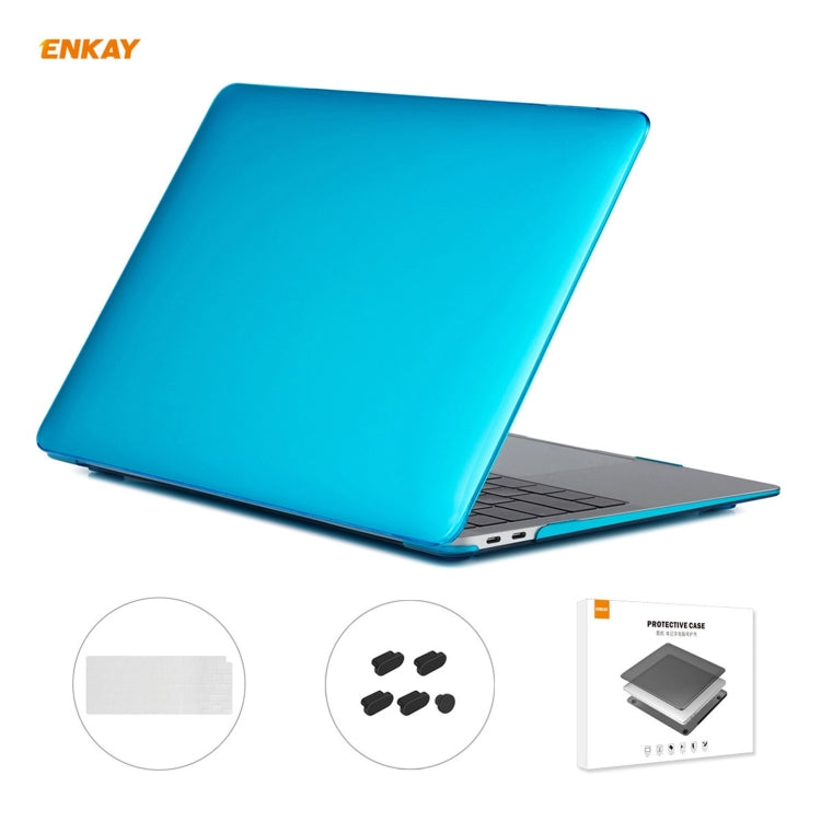 ENKAY Custodia protettiva per laptop in cristallo 3 in 1 + pellicola per tastiera in TPU versione USA + set di tappi antipolvere per MacBook Air 13,3 pollici A2179 e A2337 (2020), For MacBook Air 13.3 inch A2179 (2020)
