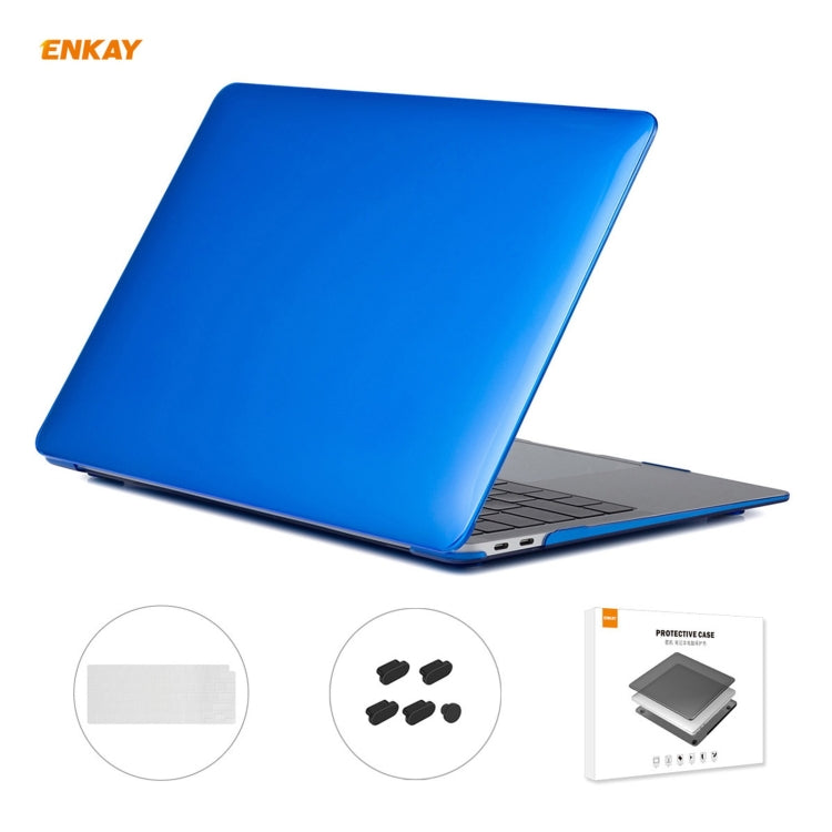 ENKAY Custodia protettiva per laptop in cristallo 3 in 1 + Pellicola per tastiera in TPU versione UE + Set di tappi antipolvere per MacBook Air 13,3 pollici A2179 e A2337 (2020), For MacBook Air 13.3 inch A2179 (2020)