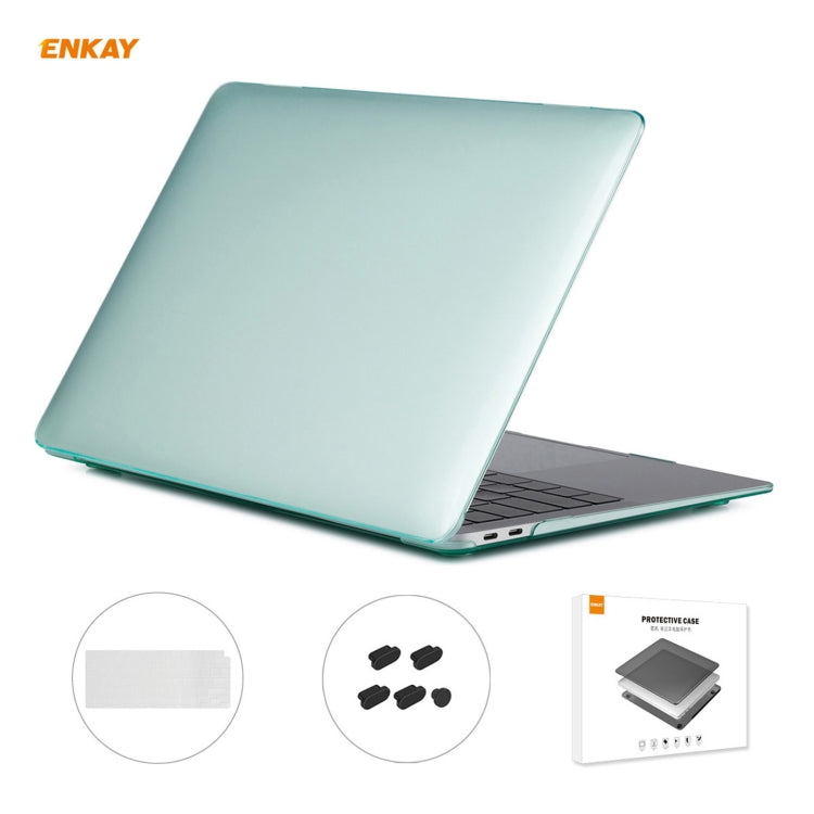 ENKAY Custodia protettiva per laptop in cristallo 3 in 1 + Pellicola per tastiera in TPU versione UE + Set di tappi antipolvere per MacBook Air 13,3 pollici A2179 e A2337 (2020), For MacBook Air 13.3 inch A2179 (2020)