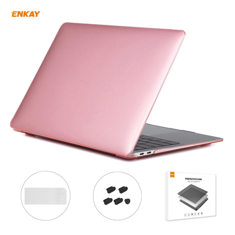 ENKAY Custodia protettiva per laptop in cristallo 3 in 1 + Pellicola per tastiera in TPU versione UE + Set di tappi antipolvere per MacBook Air 13,3 pollici A2179 e A2337 (2020), For MacBook Air 13.3 inch A2179 (2020)