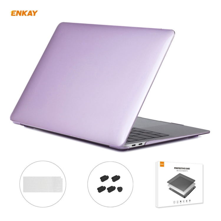 ENKAY Custodia protettiva per laptop in cristallo 3 in 1 + Pellicola per tastiera in TPU versione UE + Set di tappi antipolvere per MacBook Air 13,3 pollici A2179 e A2337 (2020), For MacBook Air 13.3 inch A2179 (2020)