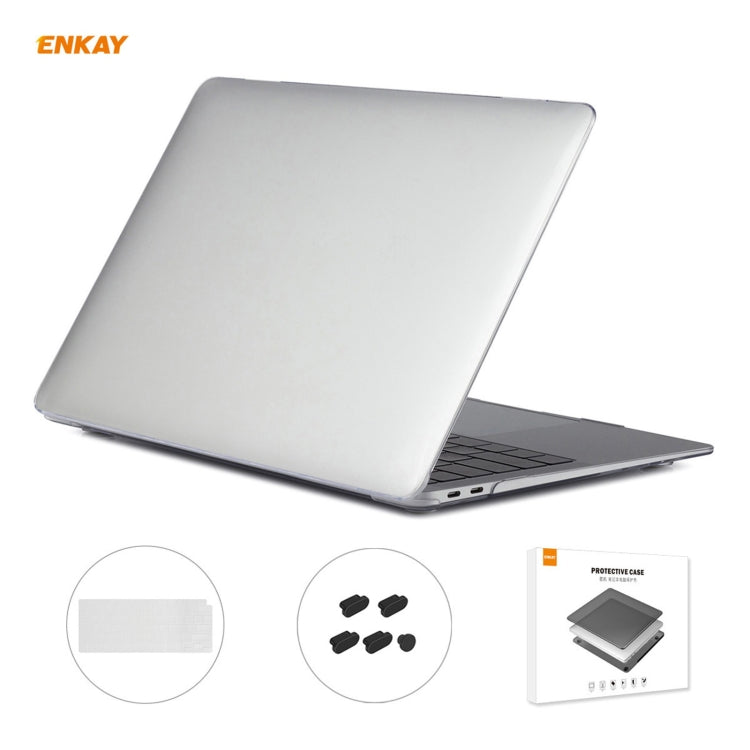 ENKAY Custodia protettiva per laptop in cristallo 3 in 1 + Pellicola per tastiera in TPU versione UE + Set di tappi antipolvere per MacBook Air 13,3 pollici A2179 e A2337 (2020), For MacBook Air 13.3 inch A2179 (2020)