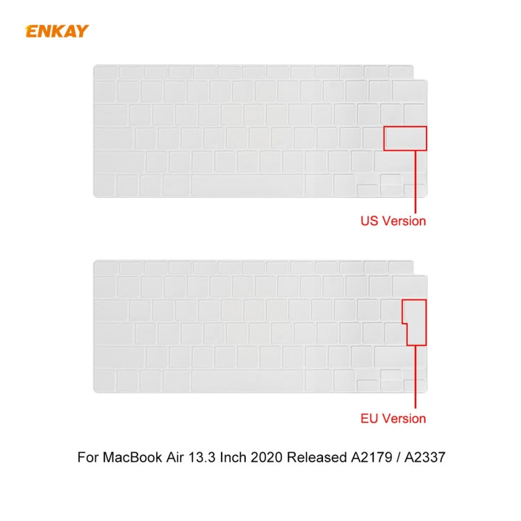 ENKAY Custodia protettiva per laptop in cristallo 3 in 1 + Pellicola per tastiera in TPU versione UE + Set di tappi antipolvere per MacBook Air 13,3 pollici A2179 e A2337 (2020), For MacBook Air 13.3 inch A2179 (2020)