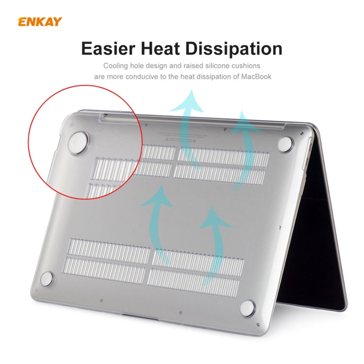 ENKAY Custodia protettiva per laptop in cristallo 3 in 1 + Pellicola per tastiera in TPU versione UE + Set di tappi antipolvere per MacBook Air 13,3 pollici A2179 e A2337 (2020), For MacBook Air 13.3 inch A2179 (2020)