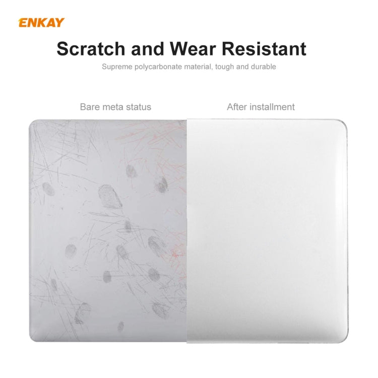 ENKAY Custodia protettiva per laptop in cristallo 3 in 1 + Pellicola per tastiera in TPU versione UE + Set di tappi antipolvere per MacBook Air 13,3 pollici A2179 e A2337 (2020), For MacBook Air 13.3 inch A2179 (2020)