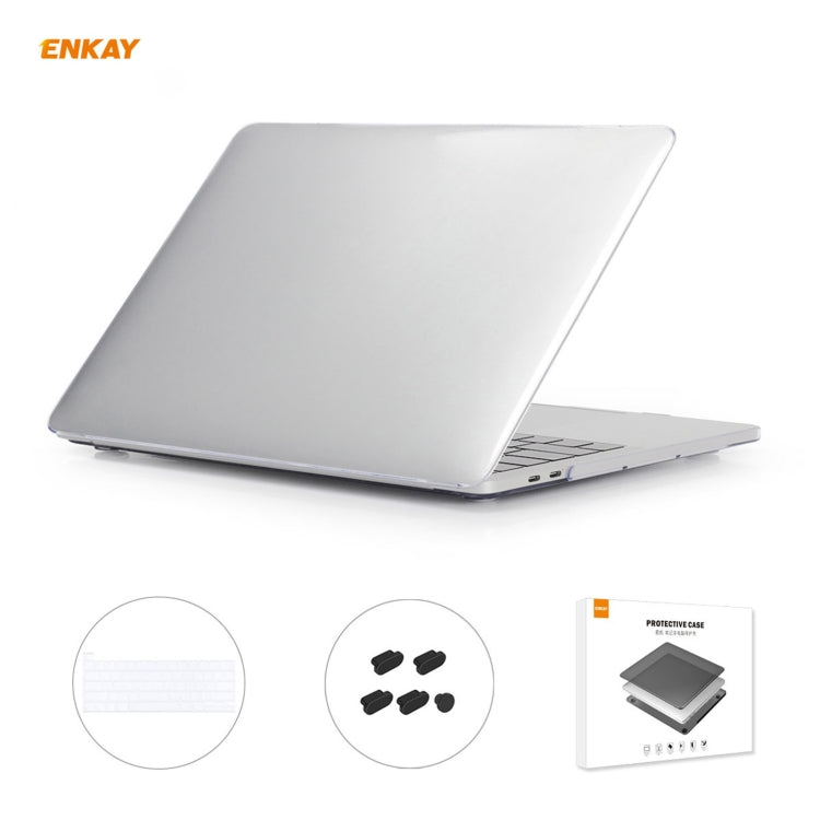 ENKAY Custodia protettiva per laptop in cristallo 3 in 1 + pellicola per tastiera in TPU versione USA + set di tappi antipolvere per MacBook Pro 13,3 pollici A2251 e A2289 e A2338 (con Touch Bar), For MacBook Pro 13.3 inch A2251 (with Touch Bar)