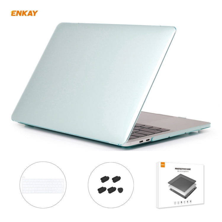 ENKAY Custodia protettiva per laptop in cristallo 3 in 1 + Pellicola per tastiera in TPU versione UE + Set di tappi antipolvere per MacBook Pro 13,3 pollici A2251 & A2289 & A2338 (con Touch Bar), For MacBook Pro 13.3 inch A2251 (with Touch Bar)