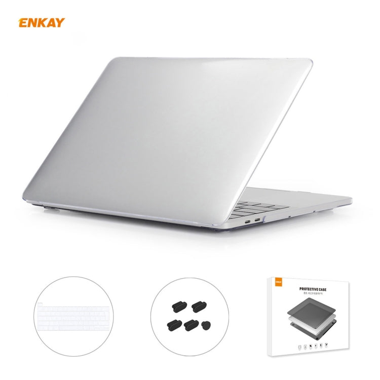 ENKAY Custodia protettiva per laptop in cristallo 3 in 1 + Pellicola per tastiera in TPU versione UE + Set di tappi antipolvere per MacBook Pro 13,3 pollici A2251 & A2289 & A2338 (con Touch Bar), For MacBook Pro 13.3 inch A2251 (with Touch Bar)