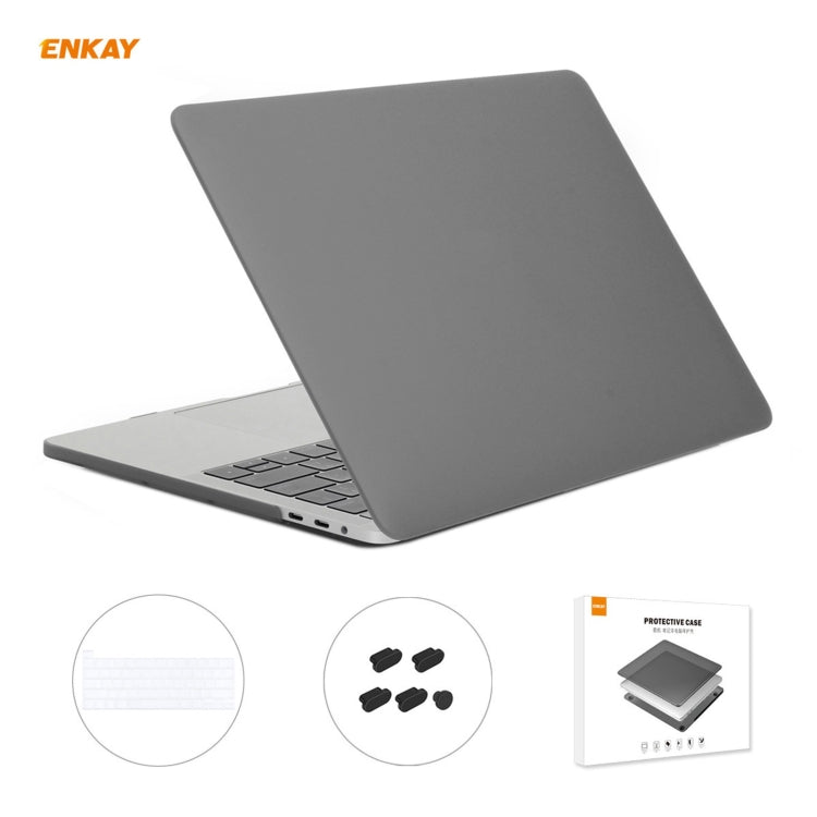 ENKAY Custodia protettiva per laptop opaca 3 in 1 + Pellicola per tastiera in TPU versione UE + Set di tappi antipolvere per MacBook Pro 16 pollici A2141 (带Touch Bar) (con Touch Bar), For MacBook Pro 16 inch A2141 (with Touch Bar)