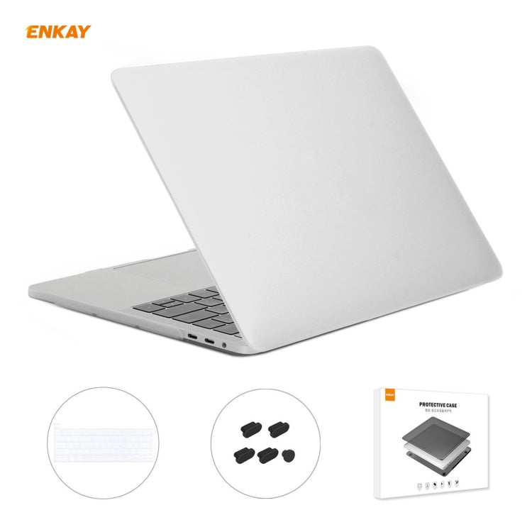 ENKAY Custodia protettiva per laptop opaca 3 in 1 + Pellicola per tastiera in TPU versione UE + Set di tappi antipolvere per MacBook Pro 16 pollici A2141 (带Touch Bar) (con Touch Bar), For MacBook Pro 16 inch A2141 (with Touch Bar)