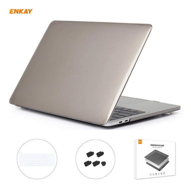 ENKAY Custodia protettiva per laptop in cristallo 3 in 1 + Pellicola per tastiera in TPU versione UE + Set di tappi antipolvere per MacBook Pro 16 pollici A2141 (con Touch Bar), For MacBook Pro 16 inch A2141 (with Touch Bar)
