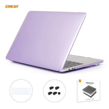 ENKAY Custodia protettiva per laptop in cristallo 3 in 1 + Pellicola per tastiera in TPU versione UE + Set di tappi antipolvere per MacBook Pro 16 pollici A2141 (con Touch Bar), For MacBook Pro 16 inch A2141 (with Touch Bar)