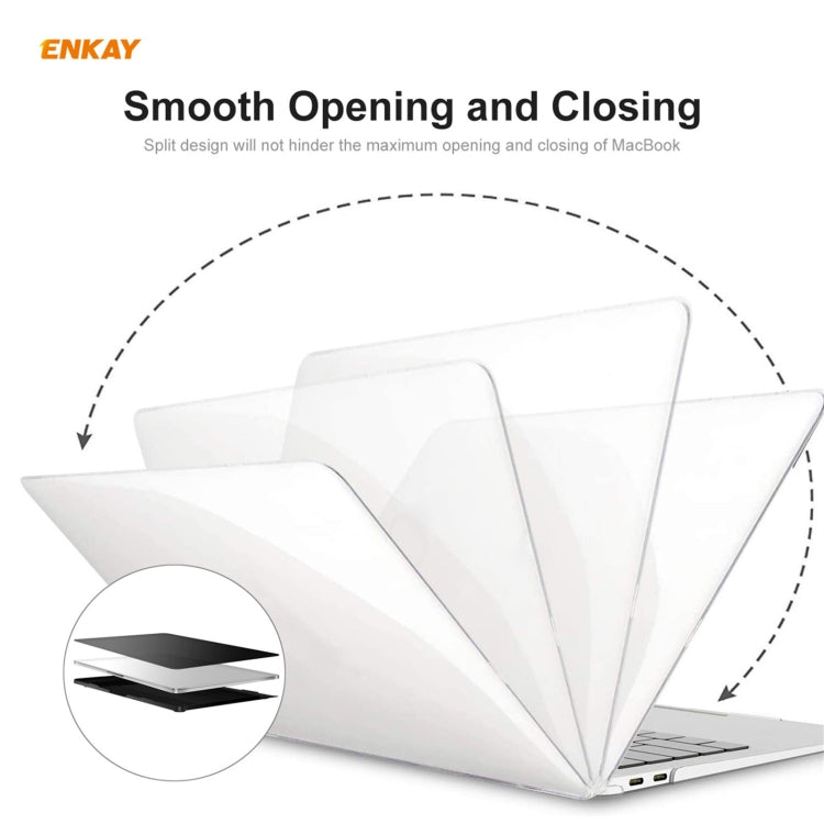 ENKAY Custodia protettiva per laptop in cristallo 3 in 1 + Pellicola per tastiera in TPU versione UE + Set di tappi antipolvere per MacBook Pro 16 pollici A2141 (con Touch Bar), For MacBook Pro 16 inch A2141 (with Touch Bar)