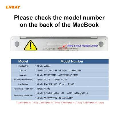 ENKAY Custodia protettiva per laptop in cristallo 3 in 1 + Pellicola per tastiera in TPU versione UE + Set di tappi antipolvere per MacBook Pro 16 pollici A2141 (con Touch Bar), For MacBook Pro 16 inch A2141 (with Touch Bar)
