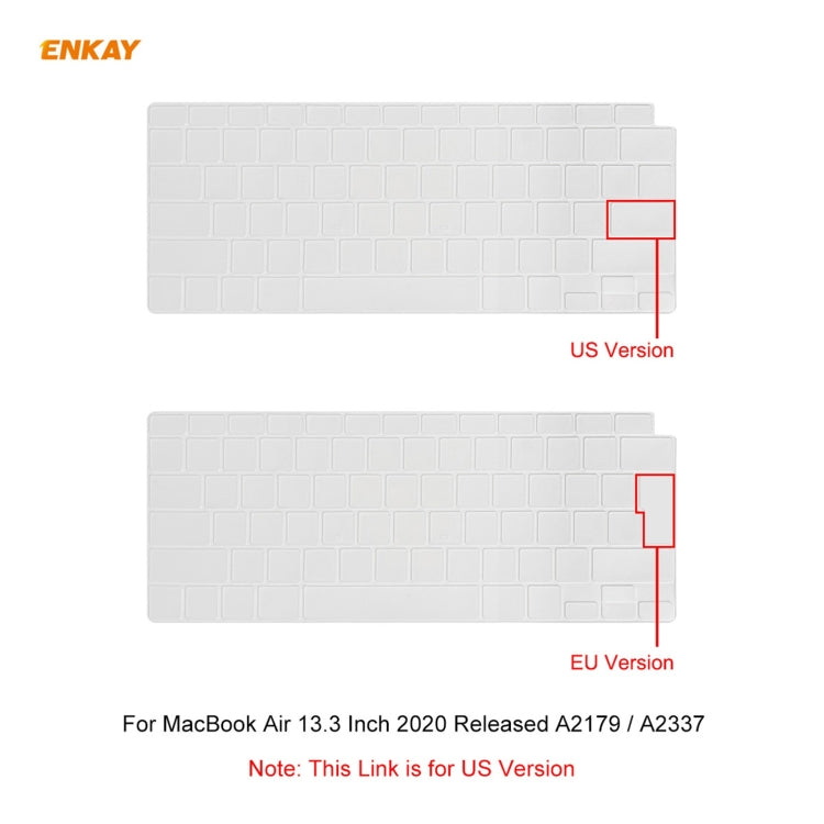 ENKAY Pellicola protettiva per tastiera morbida in TPU per MacBook Air 13,3 pollici A2179 (2020) / A2337 (2020), US Version, EU Version