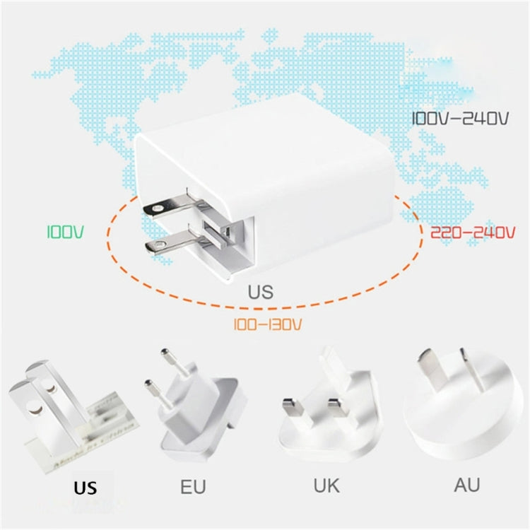 A6 65W QC 3.0 USB + PD USB-C / Type-C Adattatore per laptop con doppia ricarica rapida + 2 m USB-C / Type-C a USB-C / Type-C Set di cavi dati per MacBook Series,, US Plug, US Plug + EU Plug, US Plug + AU Plug, US Plug + UK Plug�������������������������...