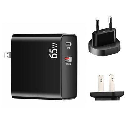 PD-65W USB-C / Tipo-C + QC3.0 Adattatore di ricarica per laptop USB, spina europea / spina americana, EU Plug / US Plug