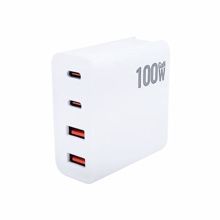 GaN 100 W Dual USB + Dual USB-C/Type-C Caricatore multiporta con cavo dati da 2 m da Type-C a Type-C, US Plug, US / EU Plug, US / UK Plug, US / AU Plug, US / EU / UK Plug, US / EU / UK / AU Plug