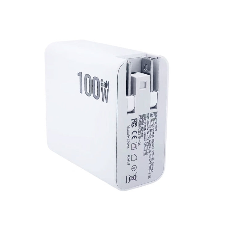 GaN 100 W Dual USB + Dual USB-C/Type-C Caricatore multiporta con cavo dati da 2 m da Type-C a Type-C, US Plug, US / EU Plug, US / UK Plug, US / AU Plug, US / EU / UK Plug, US / EU / UK / AU Plug