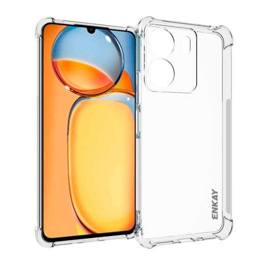 ENKAY Hat-Prince Custodia per telefono antiurto in TPU trasparente, For Redmi 13C, For Redmi K60 Ultra, For Redmi K70 Pro, For Xiaomi 13T 5G, For Redmi 12 4G Global, For Redmi Note 12S, For Xiaomi Civi 3 5G
