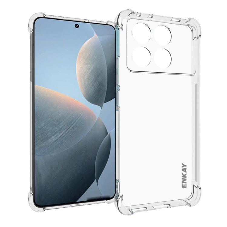 ENKAY Hat-Prince Custodia per telefono antiurto in TPU trasparente, For Xiaomi 15 Pro, For Xiaomi 15, For Xiaomi 14T Pro 5G, For Xiaomi 14T 5G, For Xiaomi Redmi 14C 4G, For Redmi K70 Ultra, For Redmi Note 13R 5G, For Redmi Turbo 3 5G, For Xiaomi Redmi ...