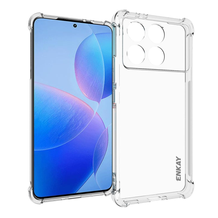 ENKAY Hat-Prince Custodia per telefono antiurto in TPU trasparente, For Xiaomi 15 Pro, For Xiaomi 15, For Xiaomi 14T Pro 5G, For Xiaomi 14T 5G, For Xiaomi Redmi 14C 4G, For Redmi K70 Ultra, For Redmi Note 13R 5G, For Redmi Turbo 3 5G, For Xiaomi Redmi ...