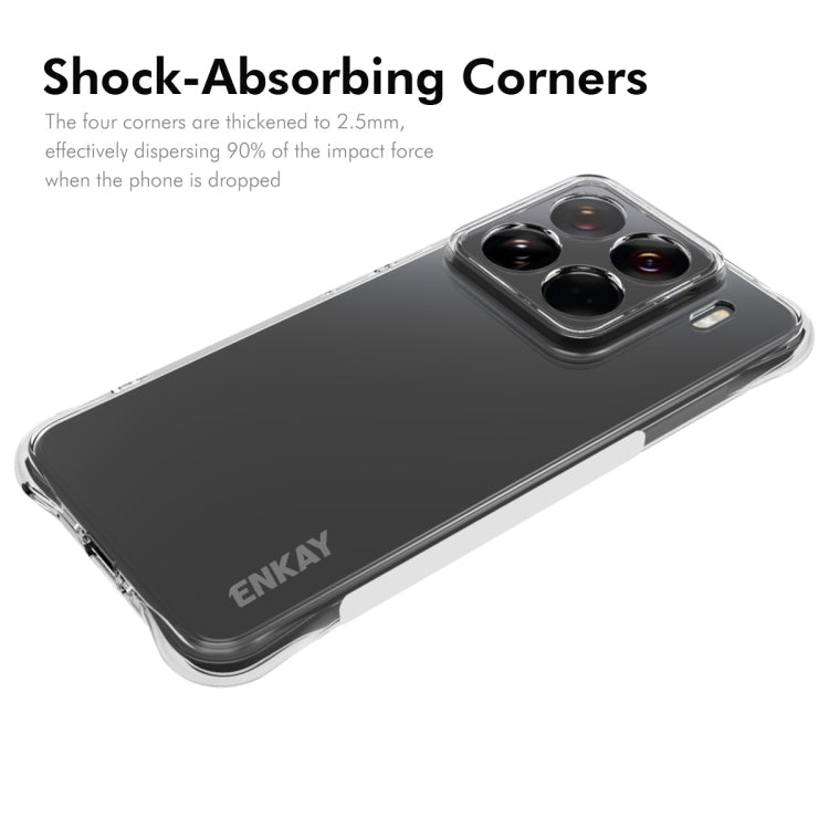 ENKAY Hat-Prince Custodia per telefono antiurto in TPU trasparente, For Xiaomi 15 Pro, For Xiaomi 15, For Xiaomi 14T Pro 5G, For Xiaomi 14T 5G, For Xiaomi Redmi 14C 4G, For Redmi K70 Ultra, For Redmi Note 13R 5G, For Redmi Turbo 3 5G, For Xiaomi Redmi ...