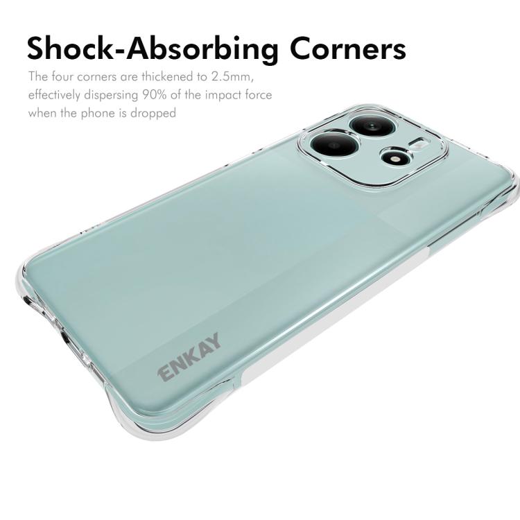 ENKAY Hat-Prince Custodia per telefono antiurto in TPU trasparente, For Redmi Note 14 4G 164.84mm, For Xiaomi 15 Ultra, For Xiaomi Poco X7 Pro 5G, For Xiaomi Poco M7 Pro 5G, For Redmi Note 14 Pro 4G, For Redmi Note 14 4G 163.25mm, For Xiaomi 15 Pro    ...