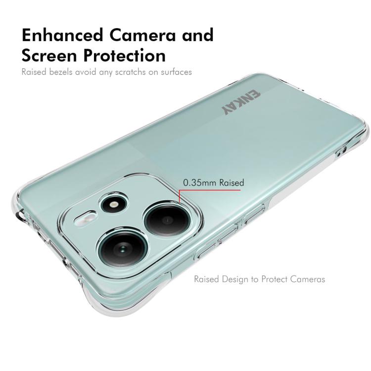 ENKAY Hat-Prince Custodia per telefono antiurto in TPU trasparente, For Redmi Note 14 4G 164.84mm, For Xiaomi 15 Ultra, For Xiaomi Poco X7 Pro 5G, For Xiaomi Poco M7 Pro 5G, For Redmi Note 14 Pro 4G, For Redmi Note 14 4G 163.25mm, For Xiaomi 15 Pro    ...