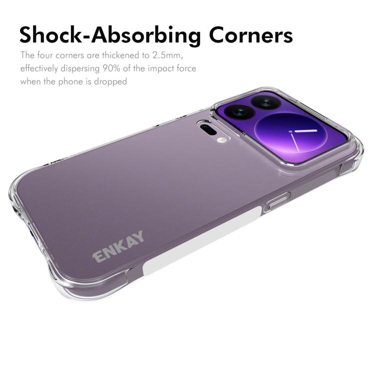 ENKAY Hat-Prince Custodia per telefono antiurto in TPU trasparente, For Xiaomi 18 Pro Max 5G, For Xiaomi 18 Pro 5G, For Redmi Note 17 Pro 5G Global 163.5mm, For Xiaomi Poco M8 Power 5G, For Xiaomi Poco F9 Ultra 5G, For Xiaomi Poco F9 Pro 5G            ...
