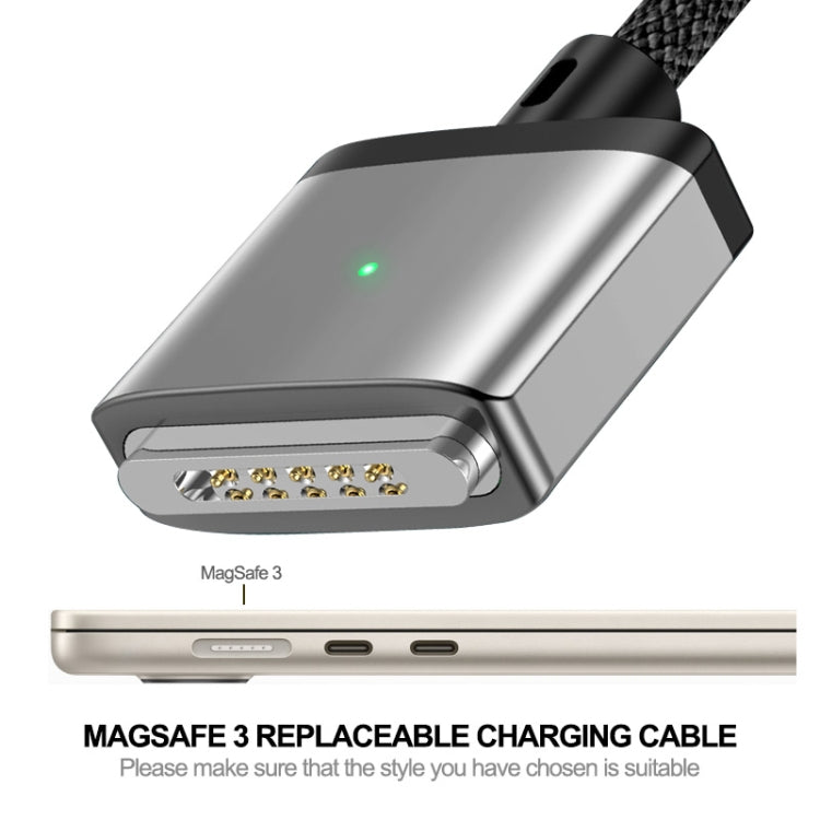 ENKAY 140W USB-C / Type-C a MagSafe 3 Cavo di ricarica magnetico intrecciato in nylon con indicatore LED per MacBook 6.6FT, ENKAY Grey, ENKAY Blue