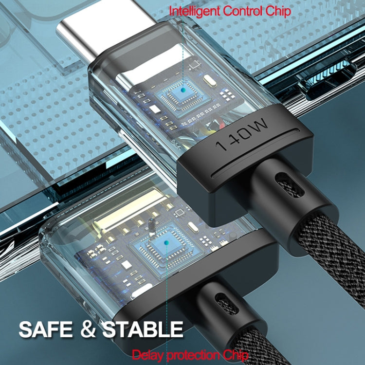 ENKAY 140W USB-C / Type-C a MagSafe 3 Cavo di ricarica magnetico intrecciato in nylon con indicatore LED per MacBook 6.6FT, ENKAY Grey, ENKAY Blue