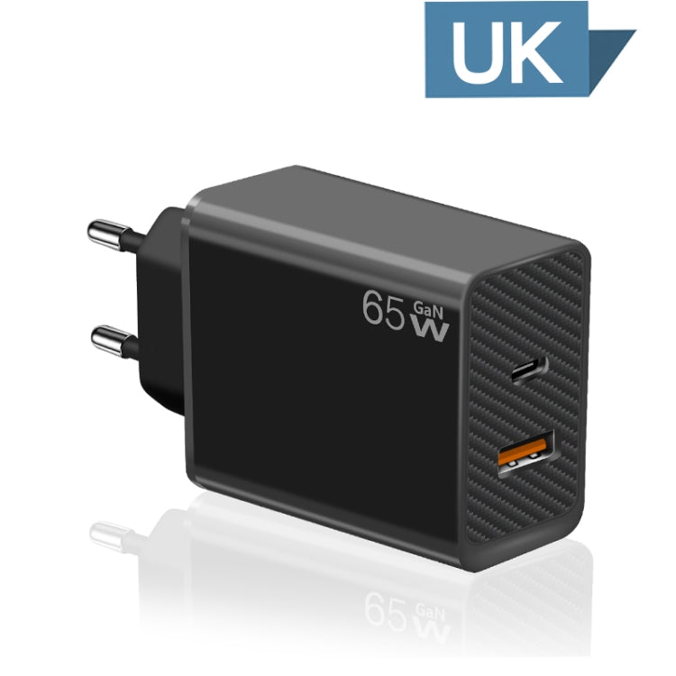 Adattatore per notebook GaN PD48W Type-C PD3.0 + USB3.0 per Apple MacBook Series ， Spina europea, EU Plug