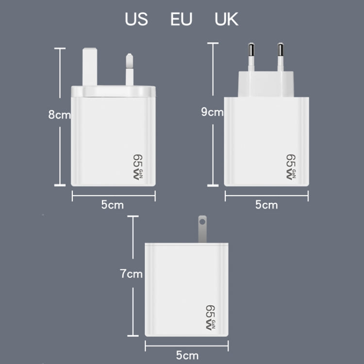 Adattatore per notebook GaN PD48W Type-C PD3.0 + USB3.0 per Apple MacBook Series ， Spina europea, EU Plug
