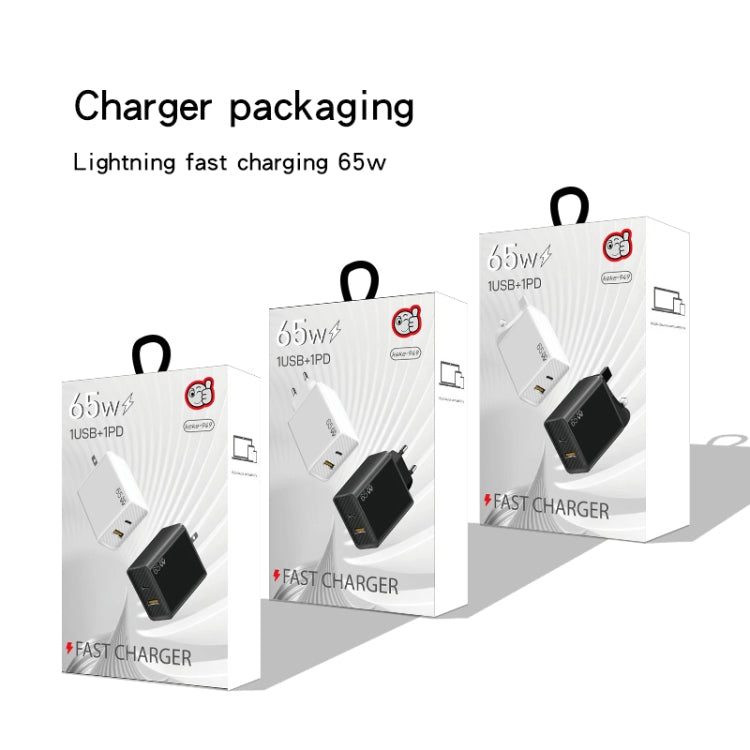 Adattatore per notebook GaN PD48W Type-C PD3.0 + USB3.0 per Apple MacBook Series ， Spina europea, EU Plug