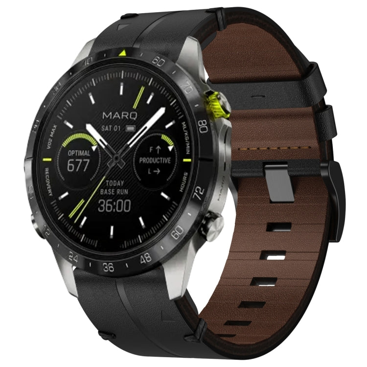 Cinturino per orologio in pelle da 22 mm, For Garmin Fenix E 47mm, For Garmin Fenix 8 MIP 47mm, For Garmin Fenix 8 AMOLED 47mm, For Garmin Fenix 7 Pro 47mm, For Garmin Epix Pro 47mm, For Garmin MARQ Athlete Gen 2, For Garmin MARQ Commander             ...