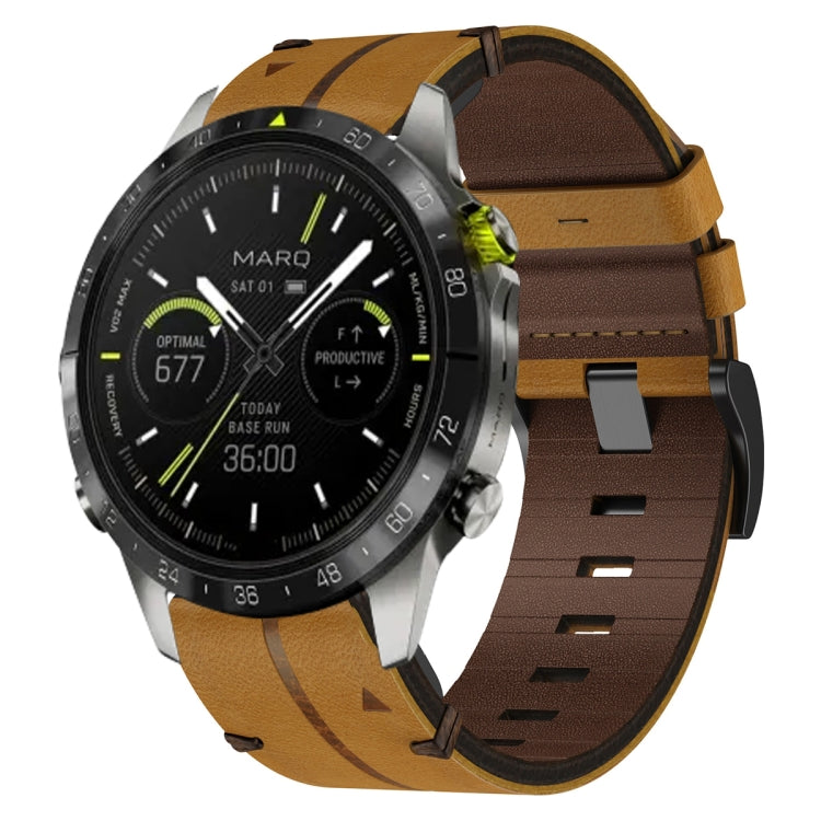 Cinturino per orologio in pelle da 22 mm, For Garmin Fenix E 47mm, For Garmin Fenix 8 MIP 47mm, For Garmin Fenix 8 AMOLED 47mm, For Garmin Fenix 7 Pro 47mm, For Garmin Epix Pro 47mm, For Garmin MARQ Athlete Gen 2, For Garmin MARQ Commander             ...