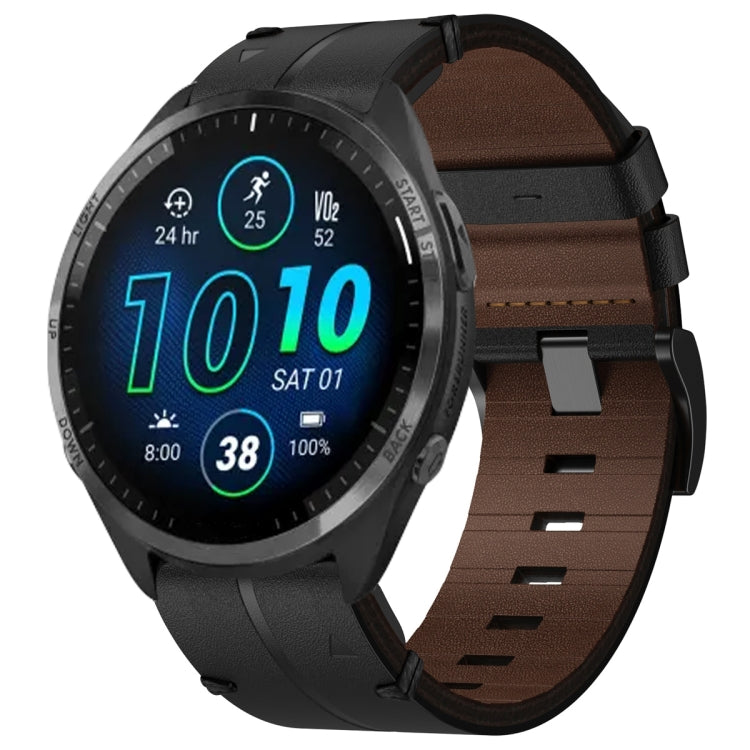 Cinturino per orologio in pelle da 22 mm, For Garmin Fenix E 47mm, For Garmin Fenix 8 MIP 47mm, For Garmin Fenix 8 AMOLED 47mm, For Garmin Fenix 7 Pro 47mm, For Garmin Epix Pro 47mm, For Garmin MARQ Athlete Gen 2, For Garmin MARQ Commander�������������...
