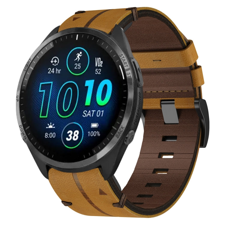 Cinturino per orologio in pelle da 22 mm, For Garmin Fenix E 47mm, For Garmin Fenix 8 MIP 47mm, For Garmin Fenix 8 AMOLED 47mm, For Garmin Fenix 7 Pro 47mm, For Garmin Epix Pro 47mm, For Garmin MARQ Athlete Gen 2, For Garmin MARQ Commander�������������...