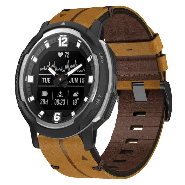 Cinturino per orologio in pelle da 22 mm, For Garmin Fenix E 47mm, For Garmin Fenix 8 MIP 47mm, For Garmin Fenix 8 AMOLED 47mm, For Garmin Fenix 7 Pro 47mm, For Garmin Epix Pro 47mm, For Garmin MARQ Athlete Gen 2, For Garmin MARQ Commander�������������...