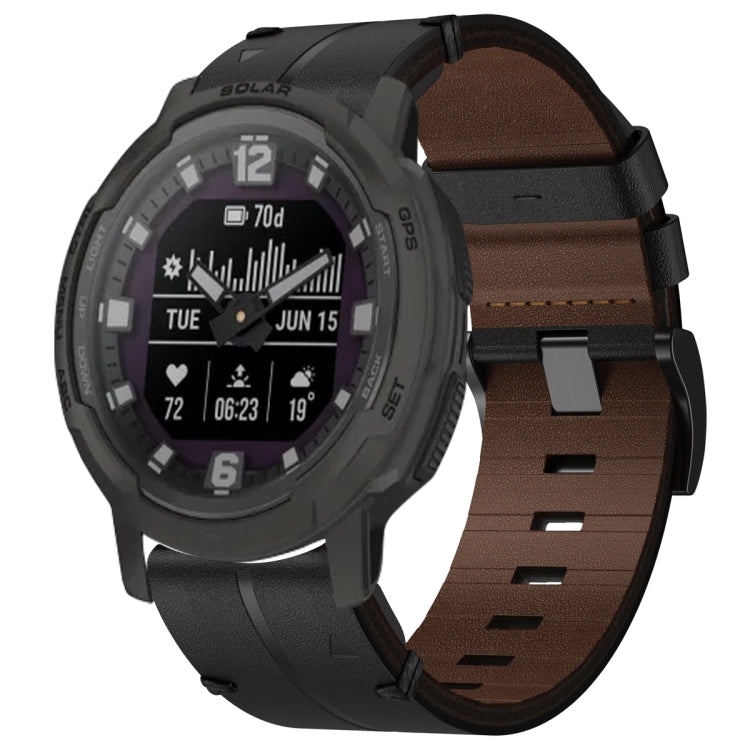 Cinturino per orologio in pelle da 22 mm, For Garmin Fenix E 47mm, For Garmin Fenix 8 MIP 47mm, For Garmin Fenix 8 AMOLED 47mm, For Garmin Fenix 7 Pro 47mm, For Garmin Epix Pro 47mm, For Garmin MARQ Athlete Gen 2, For Garmin MARQ Commander�������������...