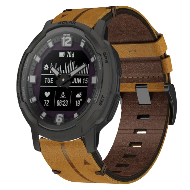 Cinturino per orologio in pelle da 22 mm, For Garmin Fenix E 47mm, For Garmin Fenix 8 MIP 47mm, For Garmin Fenix 8 AMOLED 47mm, For Garmin Fenix 7 Pro 47mm, For Garmin Epix Pro 47mm, For Garmin MARQ Athlete Gen 2, For Garmin MARQ Commander�������������...
