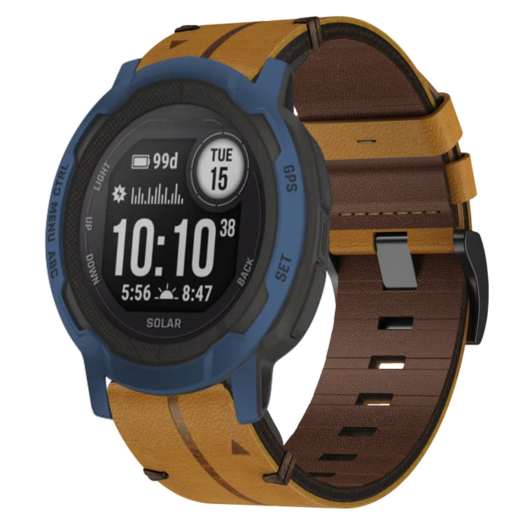 Cinturino per orologio in pelle da 22 mm, For Garmin Forerunner 955, For Garmin Descent G1, For Garmin Descent G1 Solar, For Garmin  Instinct 2 Solar, For Garmin Instinct 2, For Garmin EPIX Gen 2, For Garmin Fenix 7, For Garmin Fenix 7 Solar           ...
