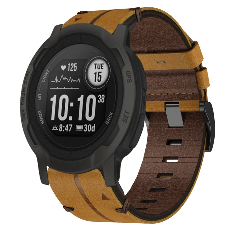Cinturino per orologio in pelle da 22 mm, For Garmin Forerunner 955, For Garmin Descent G1, For Garmin Descent G1 Solar, For Garmin  Instinct 2 Solar, For Garmin Instinct 2, For Garmin EPIX Gen 2, For Garmin Fenix 7, For Garmin Fenix 7 Solar           ...