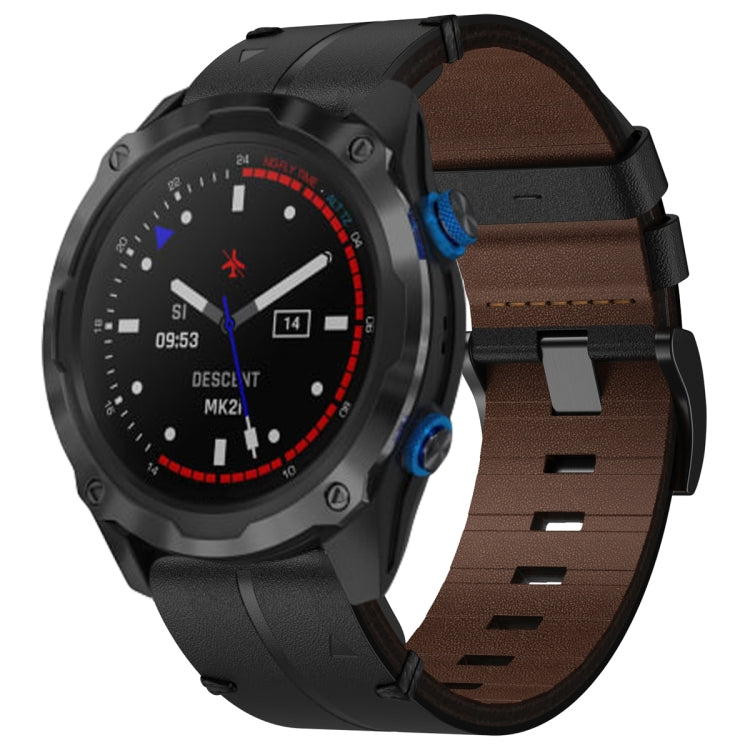 Cinturino per orologio in pelle da 22 mm, For Garmin Fenix E 47mm, For Garmin Fenix 8 MIP 47mm, For Garmin Fenix 8 AMOLED 47mm, For Garmin Fenix 7 Pro 47mm, For Garmin Epix Pro 47mm, For Garmin MARQ Athlete Gen 2, For Garmin MARQ Commander�������������...
